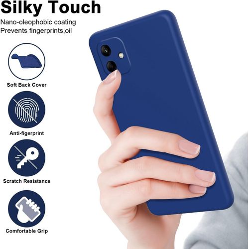 Samsung Galaxy A05, A05s Case, Ultra Slim Shockproof Protective Liquid Silicone Phone Case With Soft Anti-Scratch Microfiber Lining Cover-Blue