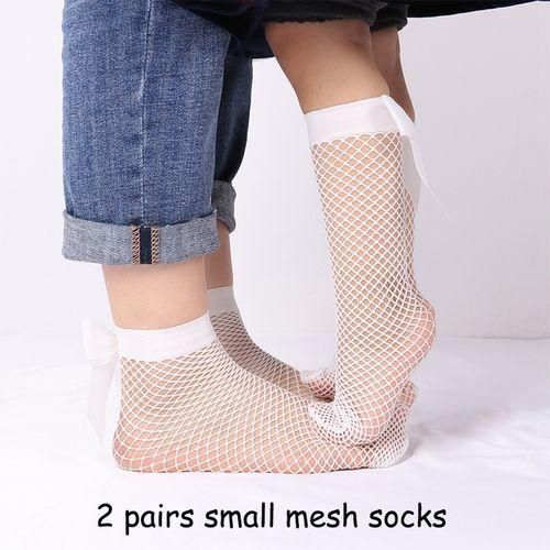 Mesh Socks Girls Kids 2Pair Bow Women Baby Fishnet Ankle