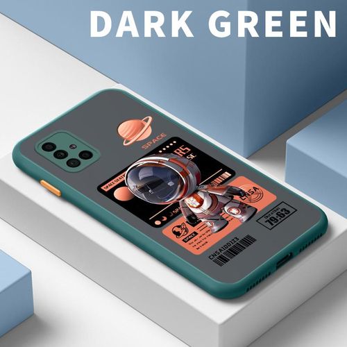Phone Case Contrast Frosted Translucent for Samsung Galaxy A51 4G A51 5G Astronaut Camera Protector Cover Casing-Green