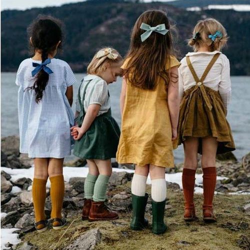 Solid 18 Girls Baby Colors Socks New Long Boys Knee High