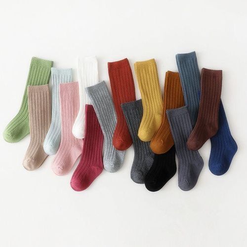 Solid 18 Girls Baby Colors Socks New Long Boys Knee High