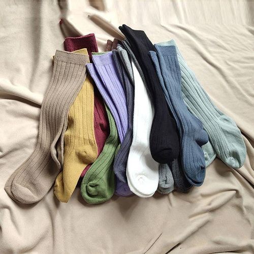 Solid 18 Girls Baby Colors Socks New Long Boys Knee High