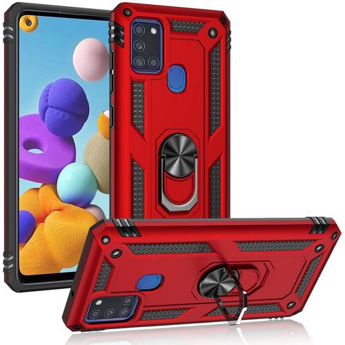 Samsung Galaxy A21s  360 Metal Rotating Ring Kickstand Hybrid Shockproof Duty Armor Protective Cover Case