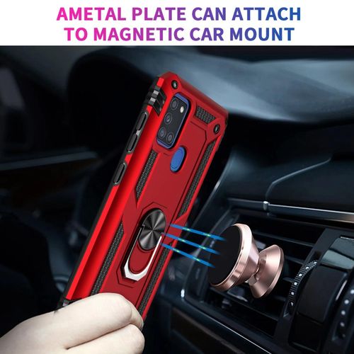 Samsung Galaxy A21s  360 Metal Rotating Ring Kickstand Hybrid Shockproof Duty Armor Protective Cover Case