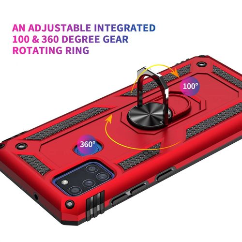 Samsung Galaxy A21s  360 Metal Rotating Ring Kickstand Hybrid Shockproof Duty Armor Protective Cover Case