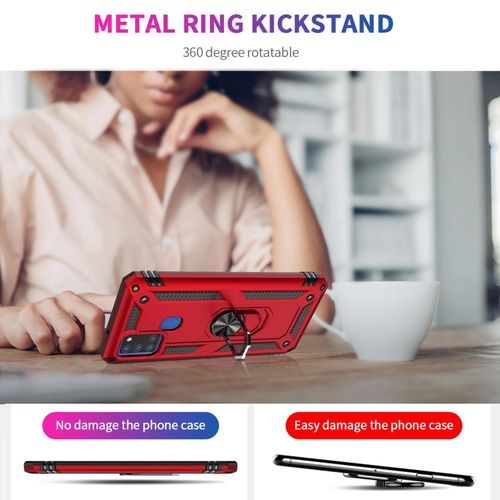 Samsung Galaxy A21s  360 Metal Rotating Ring Kickstand Hybrid Shockproof Duty Armor Protective Cover Case