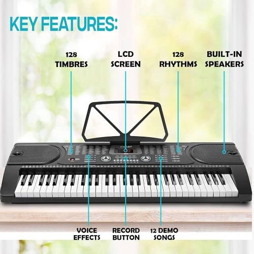 Mk Audio MK-2089 Portable Digital Keyboard - Black