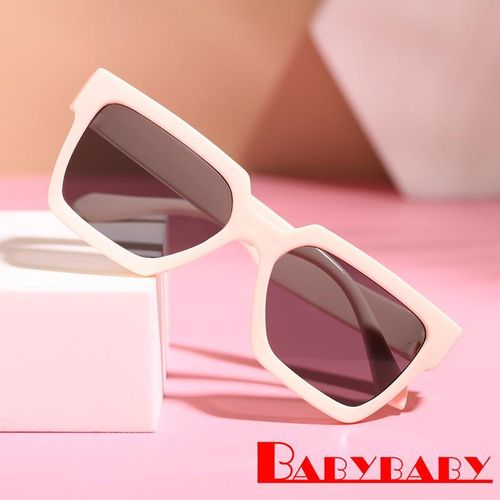 ?_?-Kids Anti-UV Dark Glasses with Square Frame Decorative Tools for Outdoor Activities