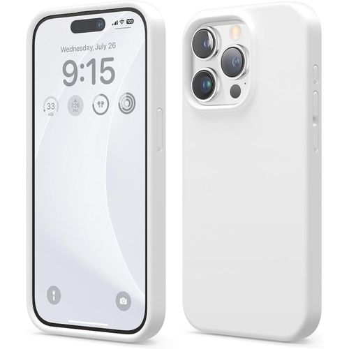 IPhone 15 14 13 12 11 Pro Max Case, Liquid Silicone Case, Full Body Protective Cover, Shockproof, Slim Phone Case, Anti-Scratch-White
