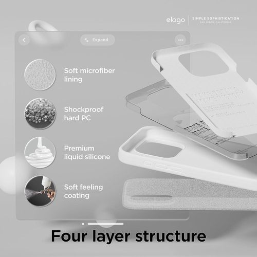 IPhone 15 14 13 12 11 Pro Max Case, Liquid Silicone Case, Full Body Protective Cover, Shockproof, Slim Phone Case, Anti-Scratch-White