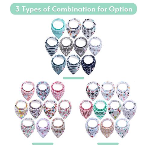 10PCS Baby Bandana Bibs Washable Reusable Cotton Feeder Bibs For Boys Girls NO5115