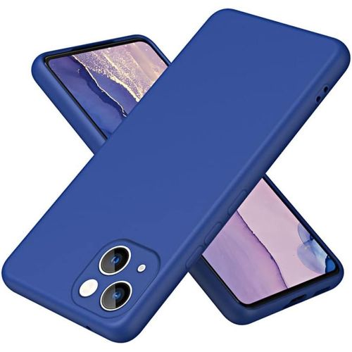 IPhone 14 13 12 11 Pro Max Soft Liquid Silicone Phone Case Silicone Camera Protection Cover-Blue