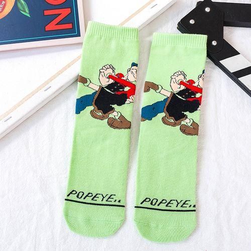 Socks Fashion Anime Women Socks Art Cotton Popeye Cartoon