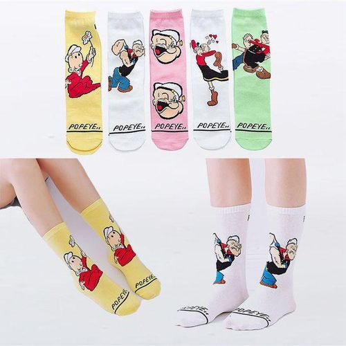Socks Fashion Anime Women Socks Art Cotton Popeye Cartoon