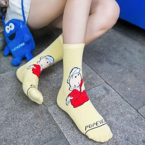 Socks Fashion Anime Women Socks Art Cotton Popeye Cartoon