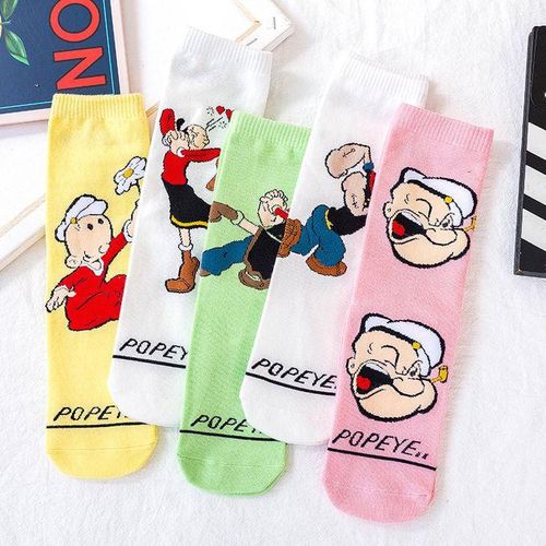 Socks Fashion Anime Women Socks Art Cotton Popeye Cartoon