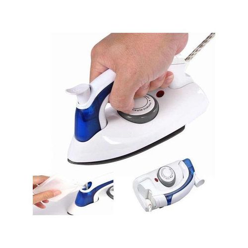 Mini Foldable Travel Steam Flat Iron Box - White,Blue.