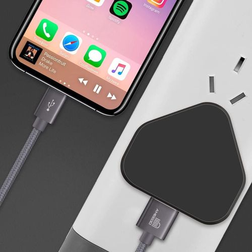 5 Watts Charger Travel Charger 3 Pin Mains And Micro USB Cable-Black