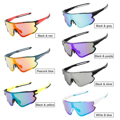 Cycling Glasses With 2 Interchangeable Lenses UV400 Sports Sunglasses MTB Road Bike Glasses For Men Women Running Driving Fishing Baseball Golf NO5116