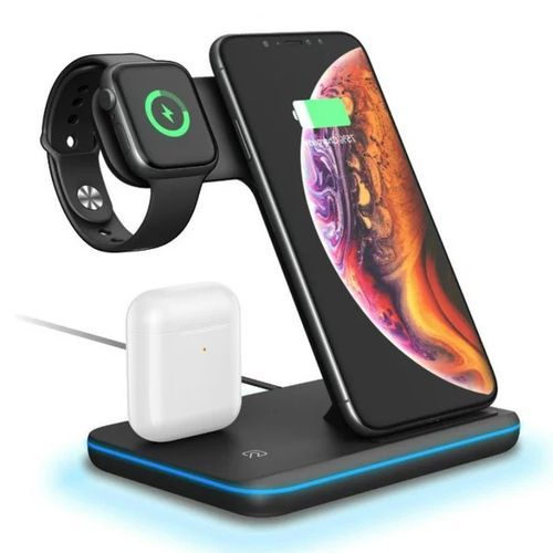 WL Universal 15W Fast Charging 3 In1 Foldable Wireless Charger Stand Holder Wirel Fast Charging Dock Stand Desktop Charging Station