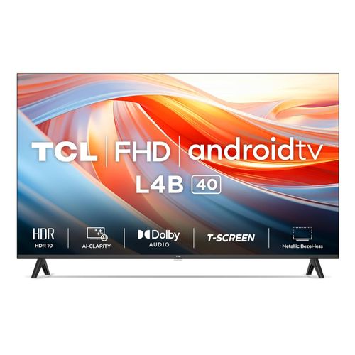 TCL 40 Smart Bezel-Less Full HD Smart Android LED TV 40L4B (Black) - 3 Years