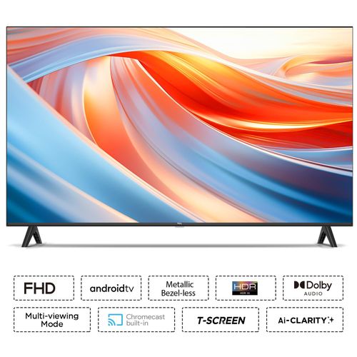 TCL 40 Smart Bezel-Less Full HD Smart Android LED TV 40L4B (Black) - 3 Years