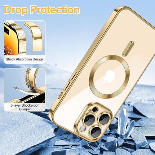 Apple IPhone 11 12 13 14 15 And Pro Max Series Transparent Thick Shock Proof Soft Phone Case For IPhone Cover, IPhone 15 14 13 12 11 Pro Max Phone Case, Heavy Duty 3 Layers Shockproof Full Body Rugged Hybrid Case For IPhone 15 Pro Max Gold