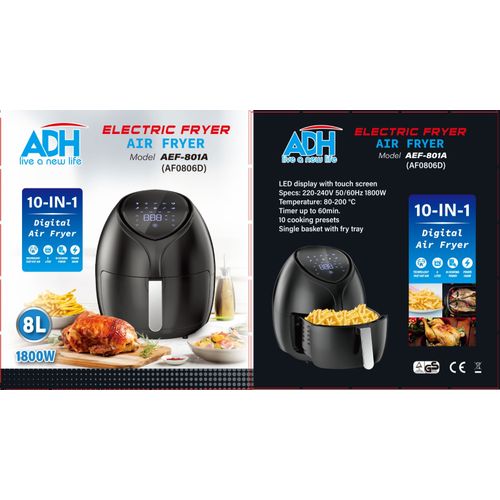 ADH 8 Litres Healthy Oil Free Air Fryer - AF0806D (AEF)