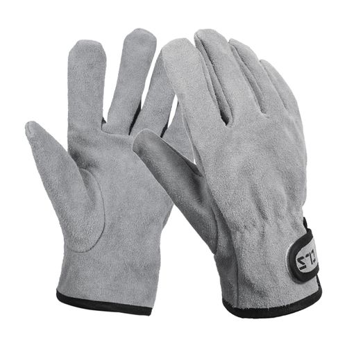 Camping Gloves Cowhide Leather Gloves Heat/Fire Resistant Mittens Outdoor Warm Gloves For BBQ Oven Fireplace NO5116