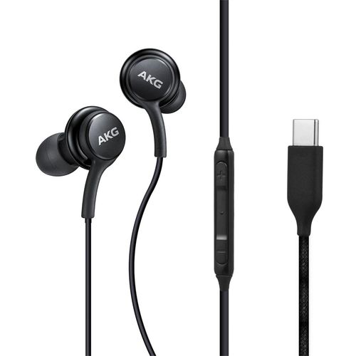Samsung High-Quality AKG USB-C Headphones Wired Type C Earbud Stereo In-Ear Headsets With In-line Remote & Microphone Black Earphones