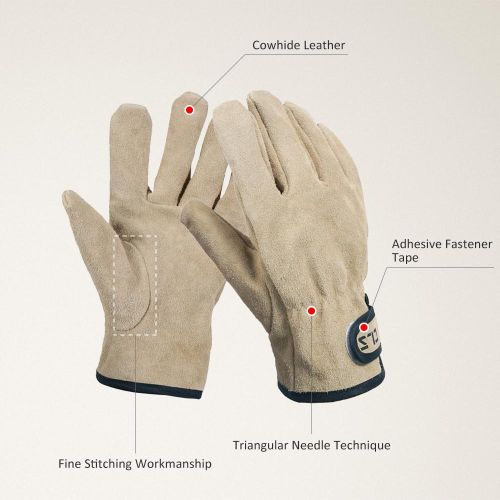 Camping Gloves Cowhide Leather Gloves Heat/Fire Resistant Mittens Outdoor Warm Gloves For BBQ Oven Fireplace NO5116