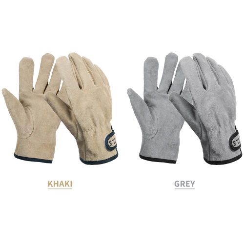 Camping Gloves Cowhide Leather Gloves Heat/Fire Resistant Mittens Outdoor Warm Gloves For BBQ Oven Fireplace NO5116