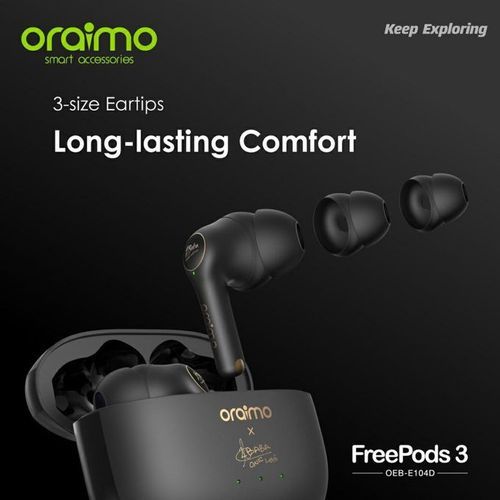 Oraimo FreePods-3c BT5.2 Wireless Stereo Earbuds - Black