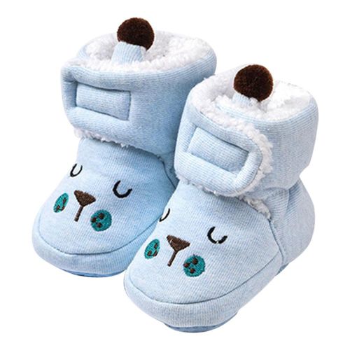 Baby Shoes Unisex Cotton Warm Winter Anti-fall Cartoon Cozy Newborn Infant Bootie,Blue NO5111