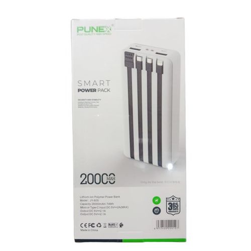 Punex 4 In 1 Portable Power Bank Of 20000MAh/White,Black