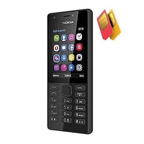 Nokia  216 2Sim, Front & Back Camera, FM Radio, Games, 1050mAh &ndash; - Black
