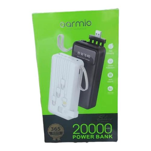 ZHY Power Bank 20000mah Ultra High Capacity with inbuilt cables (Type-C, Micro, Lightening and USB)Fast Charging PowerBank, Black