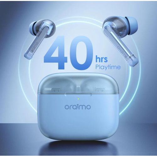 Oraimo FreePods Lite Earbuds with 40Hr Playtime,Custom EQ modes App, ENC Mic, Waterproof lPX4, BT 5.3 Bluetooth Headset (Ice Lake Blue, True Wireless Earpods)