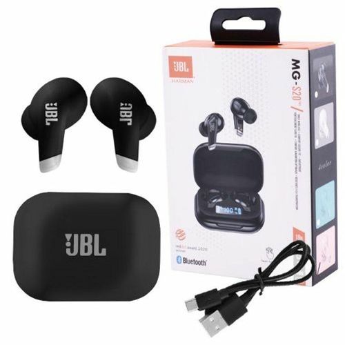 Jbl MG-S20 Earbuds Wireless Bluetooth Headsets with Mic Sports Earphones Earbuds with Waterproof Charging Box and Sweatproof in Black