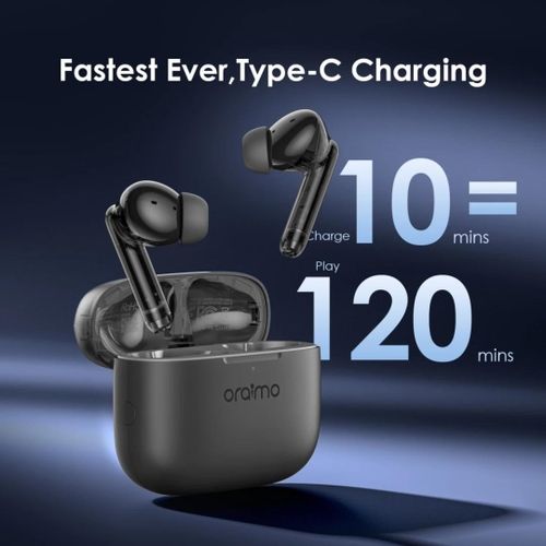 Oraimo FreePods Lite Earbuds with 40Hr Playtime,Custom EQ modes App, ENC Mic, Waterproof lPX4, BT 5.3 Bluetooth Headset (Black, True Wireless Earpods)