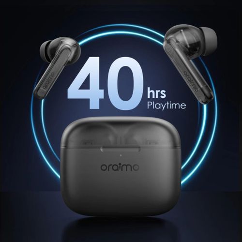 Oraimo FreePods Lite Earbuds with 40Hr Playtime,Custom EQ modes App, ENC Mic, Waterproof lPX4, BT 5.3 Bluetooth Headset (Black, True Wireless Earpods)