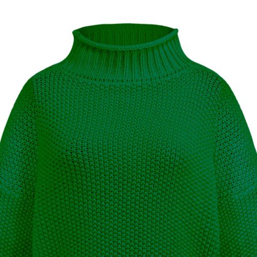 Womens Turtleneck Knit Long Sleeve Pullover XL Dark Green