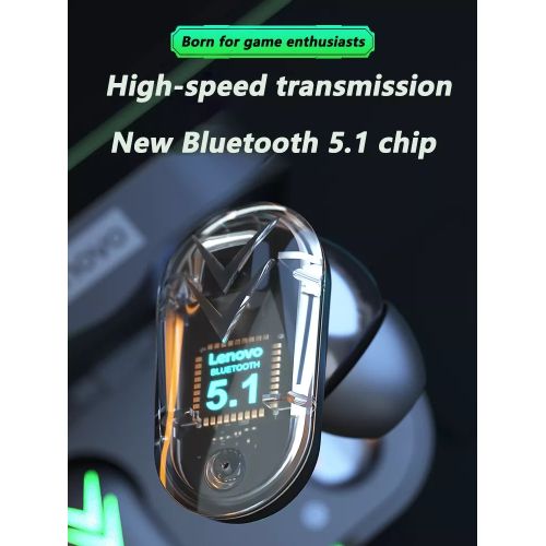 Lenovo XT82 Earbuds Wireless Headsets Bluetooth 5.1 Earphones Dual Stereo Noise Reduction Heavy Bass - Black