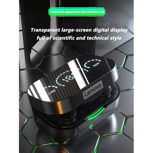 Lenovo XT82 Earbuds Wireless Headsets Bluetooth 5.1 Earphones Dual Stereo Noise Reduction Heavy Bass - Black