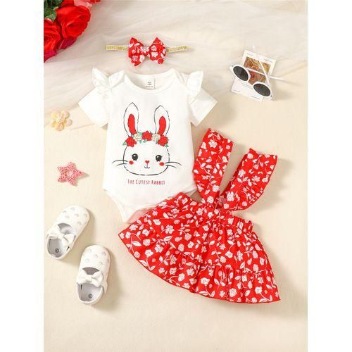 3-24months toddler baby girl rabbit bodysuit skirt headwear