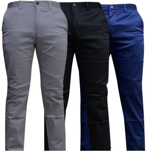 Men's Khaki Trousers - Grey, Black, Blue