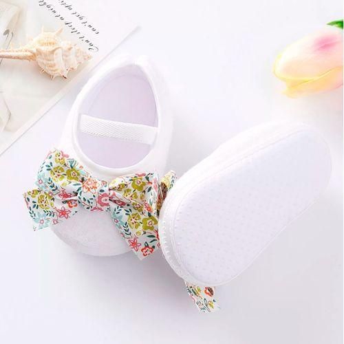 Baby Girl Soft  Soled Shoe With FlowerBow
