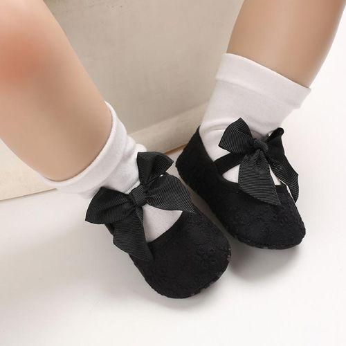 Baby shoes Spring and Autumn style 01 year old girl baby shoes Princess series bow tie solid color walking shoes