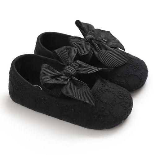Baby shoes Spring and Autumn style 01 year old girl baby shoes Princess series bow tie solid color walking shoes