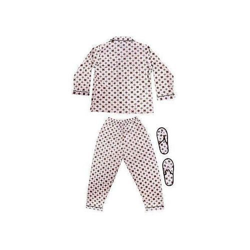 Unisex Boy Girl Children Night Wear Pajamas Set - White Designed